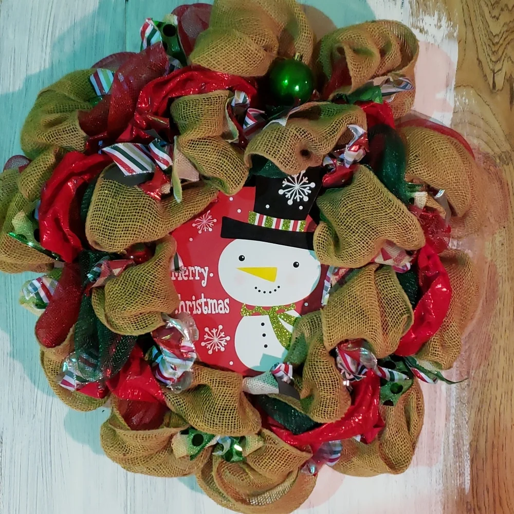 Snowman Christmas Wreath